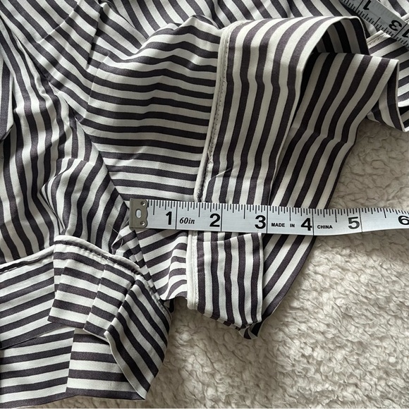 NWT Ettitude Bamboo Sateen Pajama Shorts in Gray /Slate Stripe Size Small - Picture 8 of 11